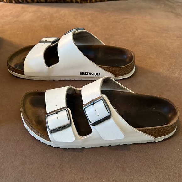 Birkenstock White Arizona Slide Shoe- Size 38 - Picture 4 of 13